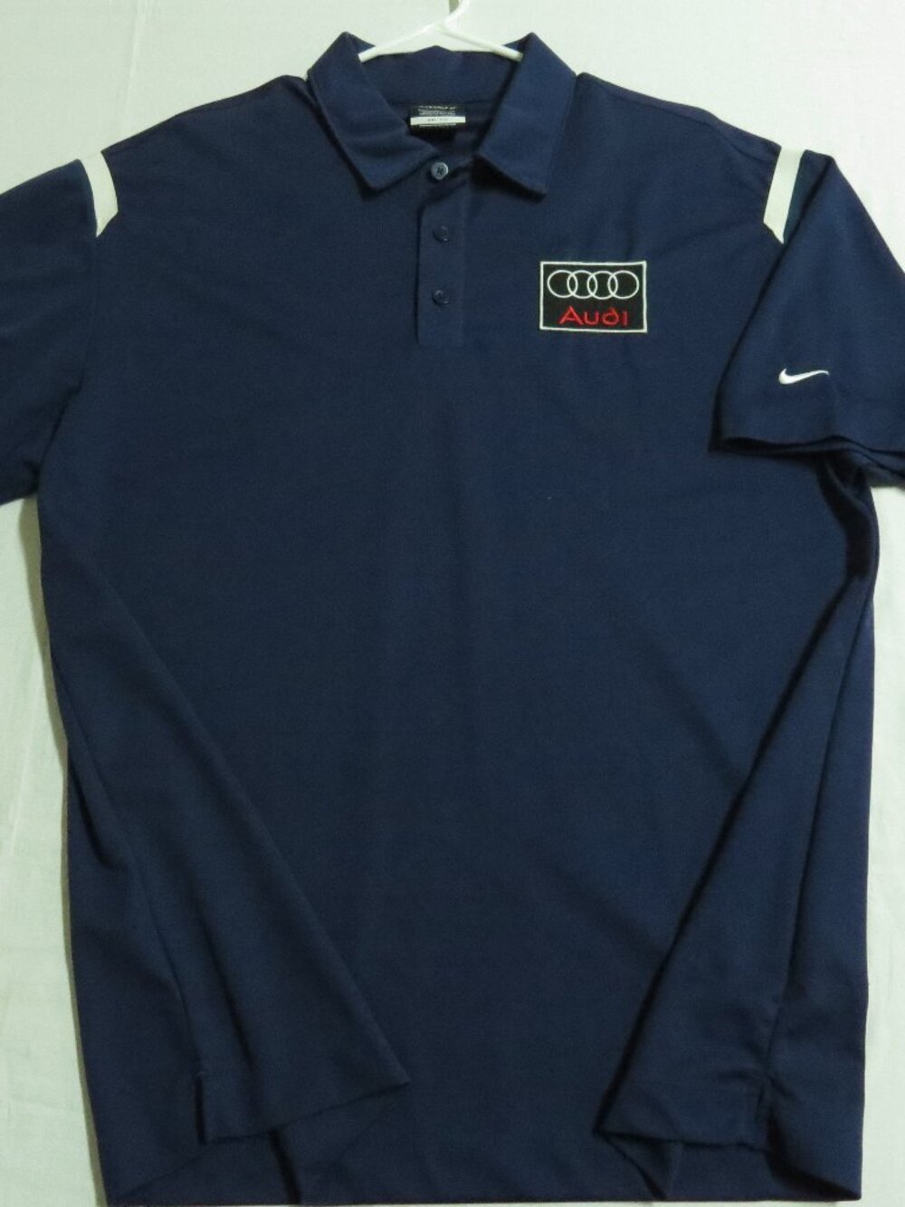 Sz L AUDI Blue Nike Dri-Fit Men's db #33T Polo Shirt